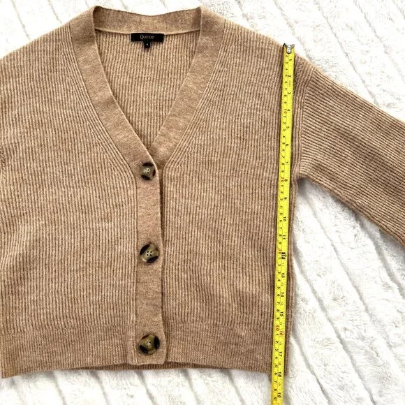 Quince Alpaca-Wool Cropped Cardigan (Camel) S - Picture 8 of 10